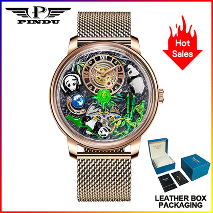 PINDU Panda National Treasure Series Mechanical Watch Men M2791B Movement Sapphire Mirror Waterproof Automatic Mechanical Watch