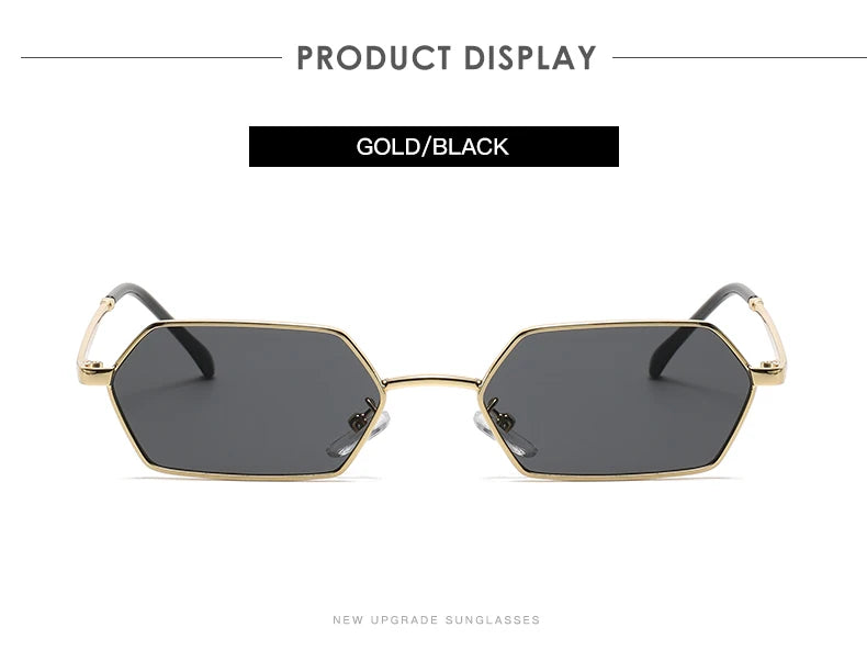 New Personalized Small Frame Polygon Sunglasses Retro Women Square Sun Glasses Fashion Men Street Photography Eyeglasses