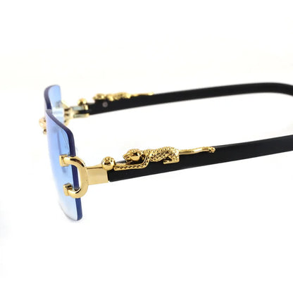 1 Pc Fashionable Women Men Sunglasses Frameless Rectangular Personalized Sunglasses for Daily Life Vintage Sun Glasses For male