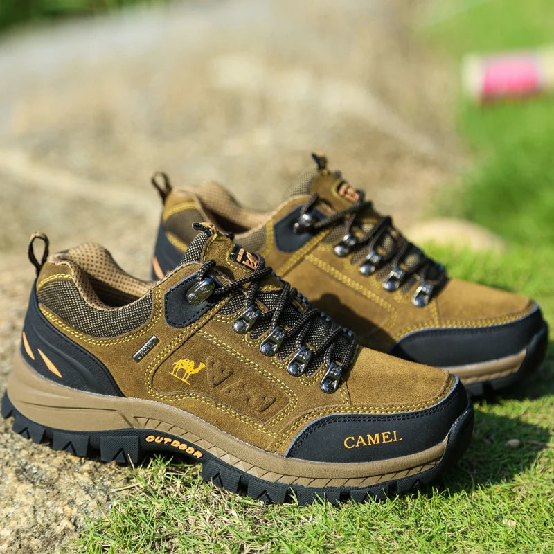 Suede Leather Men's Hiking Shoes Outdoor Trail Trekking Sneakers Men Non-slip Breathable Climbing Shoes Men's Mountain Sports Shoes