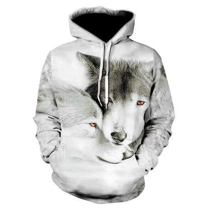 Sudadera de anime con cabeza de lobo feroz. Sudaderas con capucha impresas en 3D. Ropa de moda para hombre y mujer. Ropa infantil de Harajuku. Abrigo de hombre.