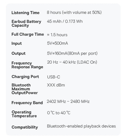 Baseus Eli Sport 2 avoimetyyppiset langattomat kuulokkeet, Bluetooth 6.0, OWS-kuulokkeet, korkean resoluution ääni LDAC-tuella, OWS-kuulokkeet, korvakoukulla varustetut urheilukuulokkeet