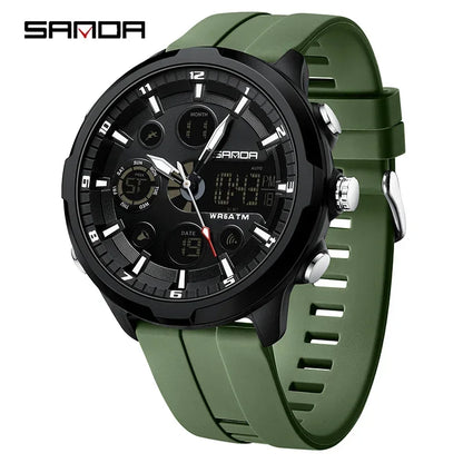 SANDA 9053 G Sportieve militaire herenhorloges Luxe digitaal horloge 50 m waterdicht quartz-polshorloge voor mannen Relogios Masculino