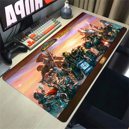 Velká gumová podložka pod myš a klávesnici Natural Horde Alliance HD World Of Warcraft Gaming, s rychlým povrchem a obšitými okraji