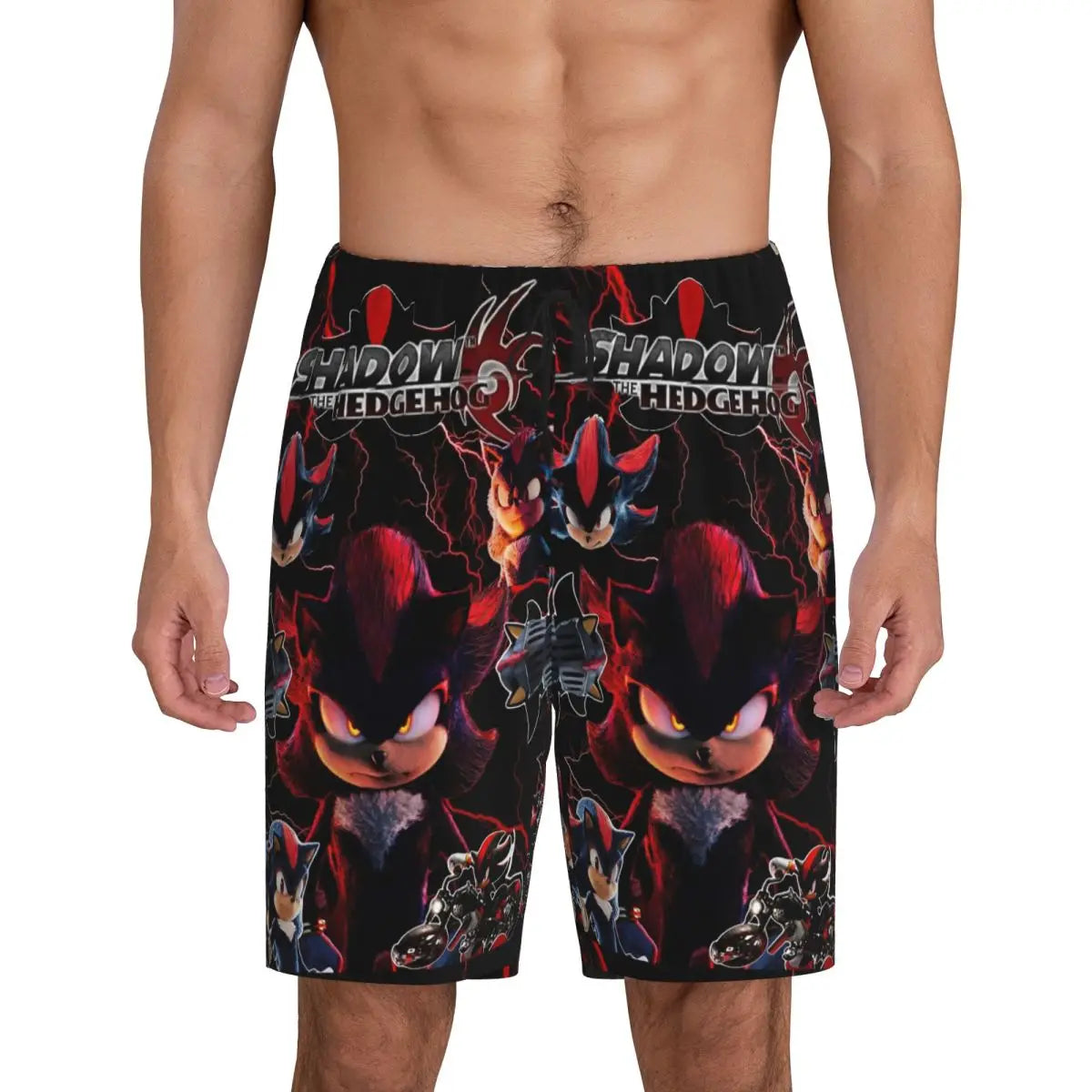 Pantalones cortos de pijama personalizados de Sonic the Hedgehog para hombre, para dormir y estar por casa