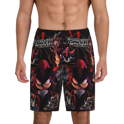 Pantalones cortos de pijama personalizados de Sonic the Hedgehog para hombre, para dormir y estar por casa