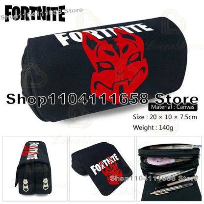 Fortnited Trousse Large Capacity Waterproof Velcro Pencil Case Student Black Estuche Stationery School Pennenzak Supplies