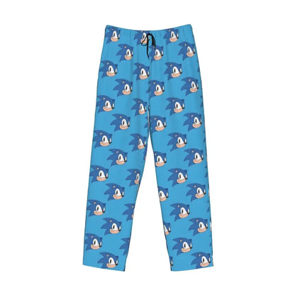 Pantalones de pijama personalizados para hombre con estampado «Soniced», con motivo de erizo, ropa de dormir, pantalones de estar por casa con bolsillos