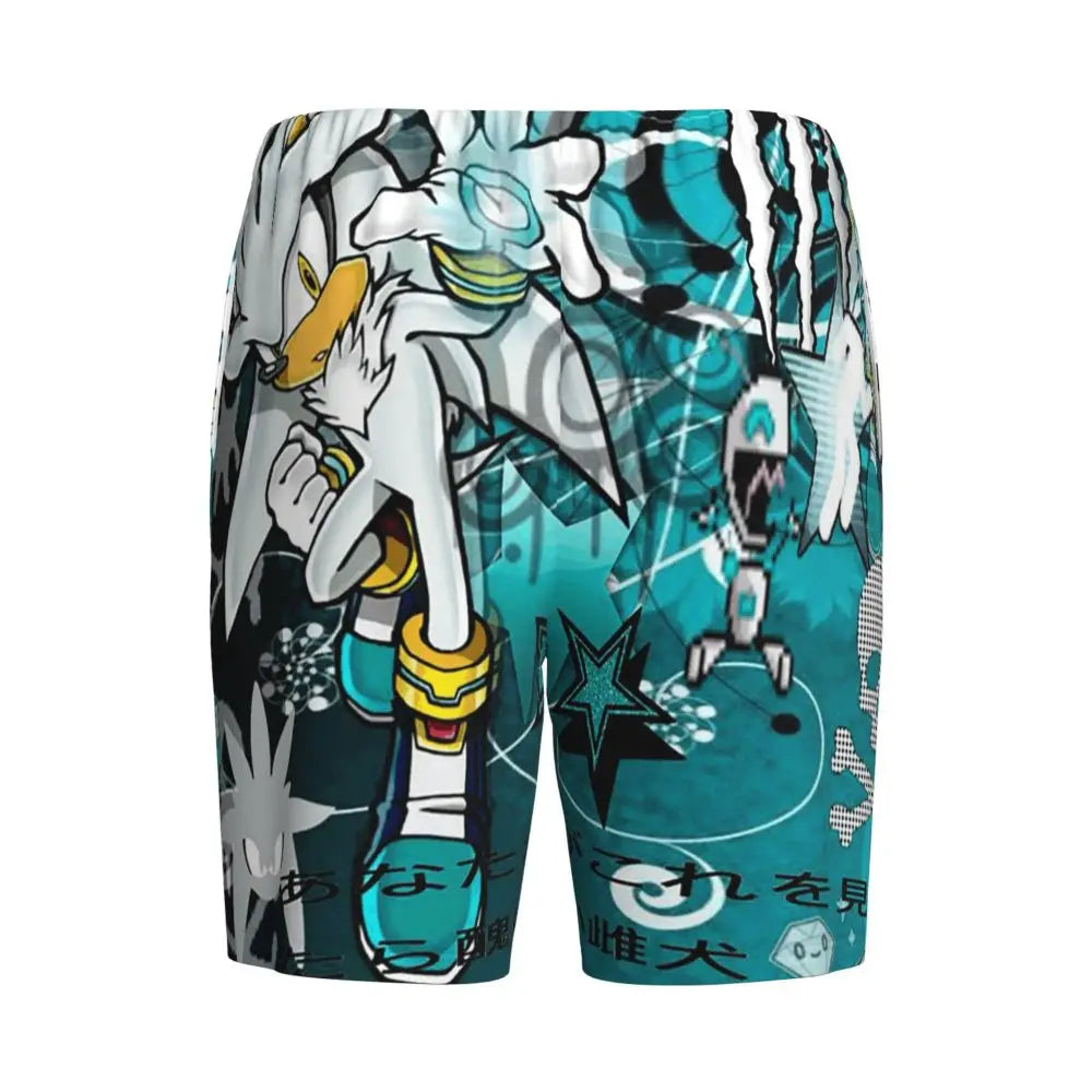 Pantalones cortos de pijama personalizados de Sonic the Hedgehog para hombre, para dormir y estar por casa