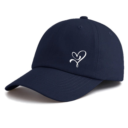 1pc HEART Print Baseball Cap for Adults,Minimalist Retro Style Casual Soft Adjustable Dad Hat,Perfect As Gift
