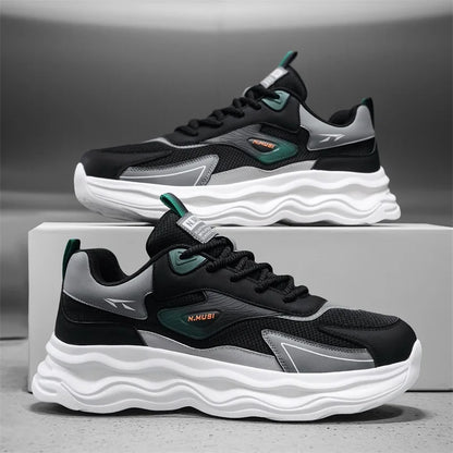 High Quality Casual Leather Shoes for Men 2026 New Autumn Lightweight Outdoor Shoes Fashion Thick Bottom Anti-Skid Walking Shoes