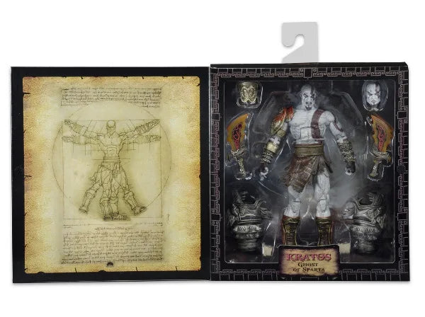 18CM Boxed NECA God of War Sparta Ghost Kratos Father Son Edition Atreus Action Doll Model Joint Mobile Toy Gift
