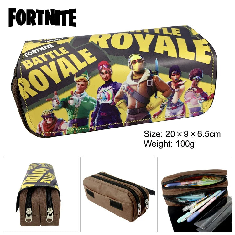 Estojo Fortnite Novo com Figura Cartoon Estampada, Bolsas para Lápis, Estojos Fofos para Rapazes, Material Escolar, Presentes de Aniversário para Crianças