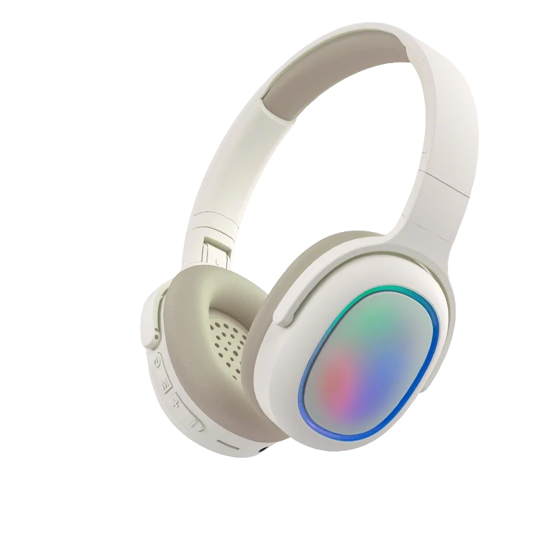 Casque sans fil Bluetooth Tri Mode 5.3, lumineux RGB, longue autonomie, pliable, avec prise jack 3,5 mm et lecteur de carte TF, rose
