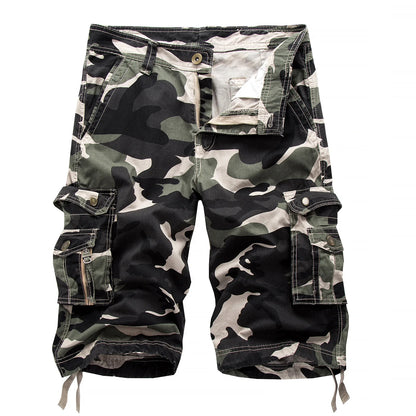 Pantalones de trabajo holgados de camuflaje para hombre, pantalones cortos de camuflaje militar de verano para hombre, pantalones de trabajo de camuflaje con múltiples bolsillos y de última moda