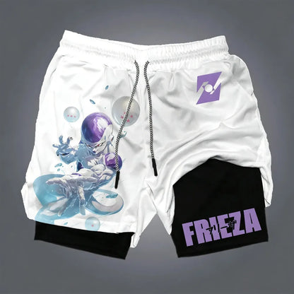 Pantalones cortos unisex de verano con estampado de anime de Dragon Ball Goku, estilo Harajuku, nuevos, holgados, deportivos, transpirables, de secado rápido y de doble capa