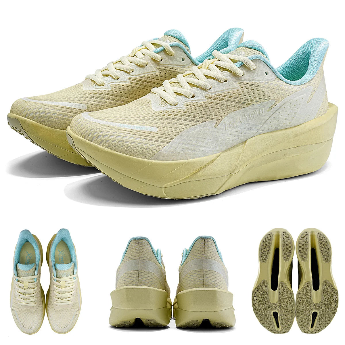 IRUNSVAN Carbon Fiber Sneakers Beginner/Advanced Running Shoes Breathable and Comfortable Thick Bottom Training Shoes Unisex 130