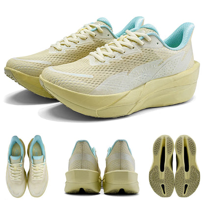 IRUNSVAN Carbon Fiber Sneakers Beginner/Advanced Running Shoes Breathable and Comfortable Thick Bottom Training Shoes Unisex 130