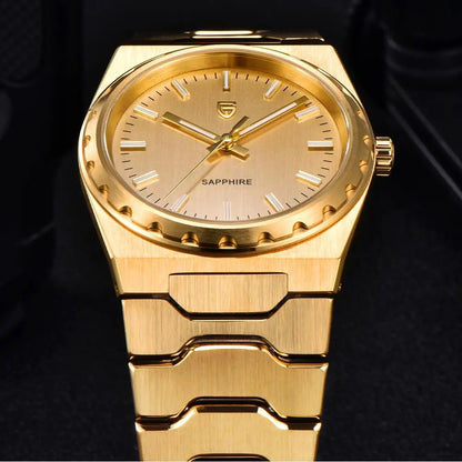 PAGANI DESIGN Men's Quartz Watches Ultra-Thin 7mm Series 37mm Sapphire Stainless Steel Waterproof Watches for Men TMI VJ21