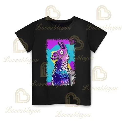 T-shirt infantil de verão Cartoon Fortnite com impressão 3D, para meninos e meninas, estilo streetwear, roupa para adultos e crianças, t-shirt divertida com gola redonda