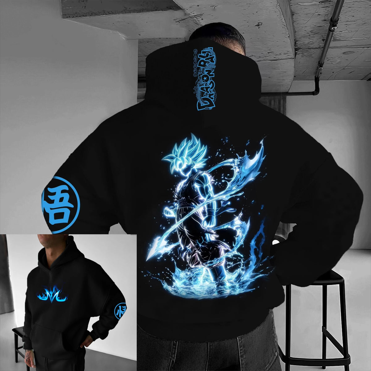 Sudadera con capucha de Dragon Ball con Goku para hombre y mujer, para primavera y otoño, ropa urbana, oversize, informal, con estampado de anime