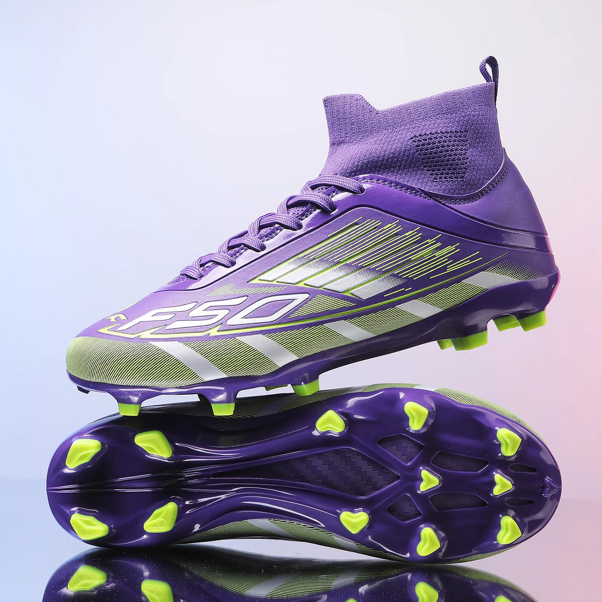 Nouvelles chaussures de football professionnelles pour hommes TF/FG, chaussures de football pour garçons, chaussures de sport unisexes à cheville haute, antidérapantes, confortables