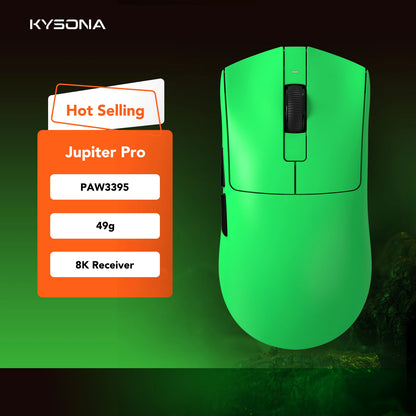 KYSONA Jupiter Series Gaming Mouse  Wired Wireless Mice 8Khz PAW3950 Sensor  Bluetooth 46g Rechargeable Web Driver For PC laptop