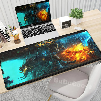 Anime World of Warcraft Podkładka na biurko Podkładka pod mysz do gier Akcesoria komputerowe XXL Podkładka z zapięciem na krawędzi Klawiatura Dywanik pod mysz dla graczy Podkładki biurowe