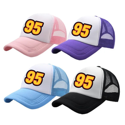 Anime Cars Lightning McQueen Cartoon Figure Print Fashion Baseball Cap Girls Boys Summer Casual Adjustable Sun Hat Birthday Gift