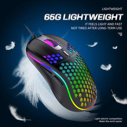 USB Wired Gaming Office Mouse Mechanical Mouse USB Illuminated Mouse 7200DPI Adjustable Optical Gaming Mouse for Desktop Laptop