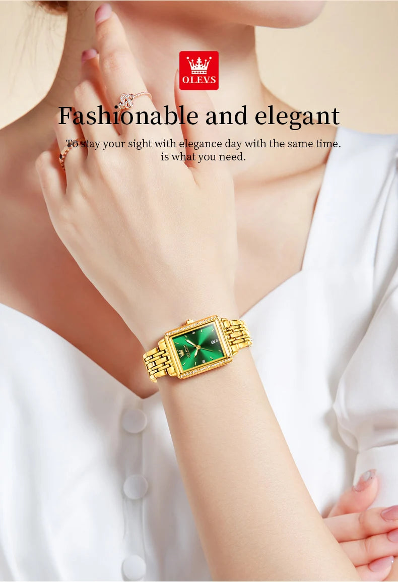 OLEVS 9995 Women's Watch Luxury Elegant Quartz Ladies Wristwatch Top Brand Waterproof Luminous Date Original Watch For Women