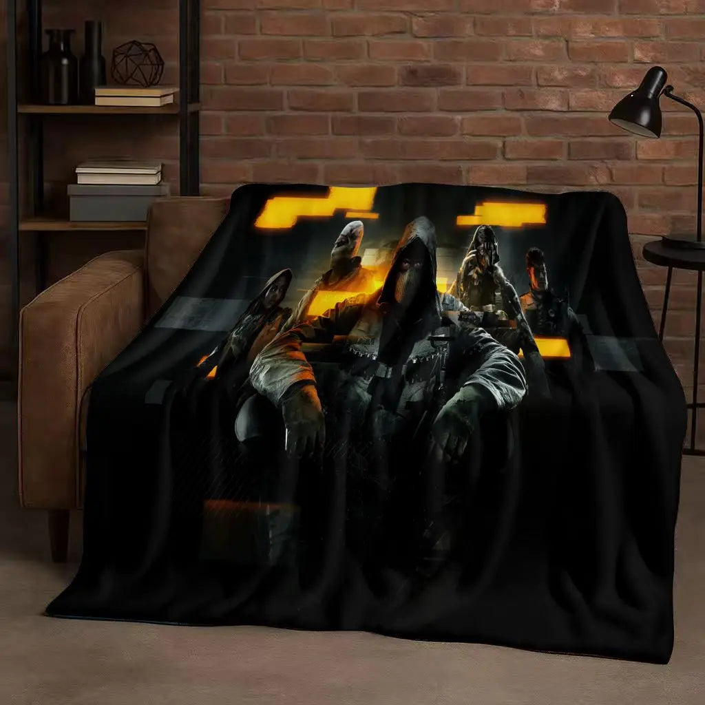 Classic Gun Game Call of Duty COD Ghost Simon Flannel Blanket,Ultra Soft Warm Plush Throw for Home Bedroom Bed Sofa Cover Kid
