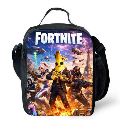 Cute Cartoon Lunch Bag Insulated Thermal Food Container Leakproof Reusable Fortnite Lunch Cooler Bag for Kids Student