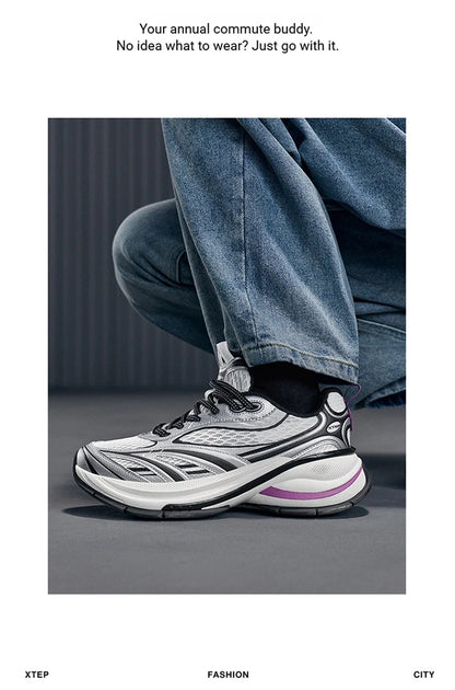 Xtep Basque 3 Sneakers Women Lightweight Wear-Resistant Trendy Durable Thick Sole Casual Sports Female Shoes 874218320006