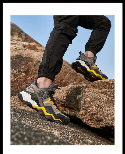 Rax Men's Waterproof Hiking Shoes Breathable Hiking Boots Outdoor Trekking Boots Sports Sneakers Tactical Shoes