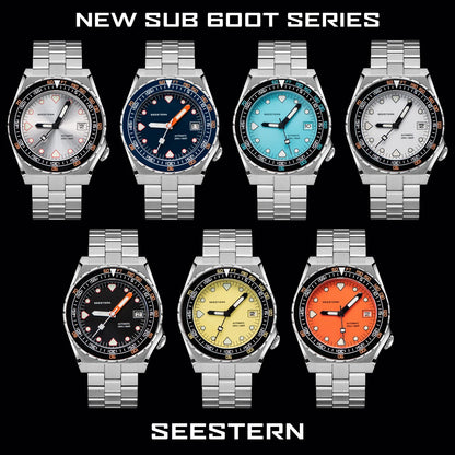 SEESTERN SUB600T V3 Men's Watch Automatic Diving Sapphire Wristwatch NH35 Movement Ceramic Bezel Luminous Date Jubilee Waterproof