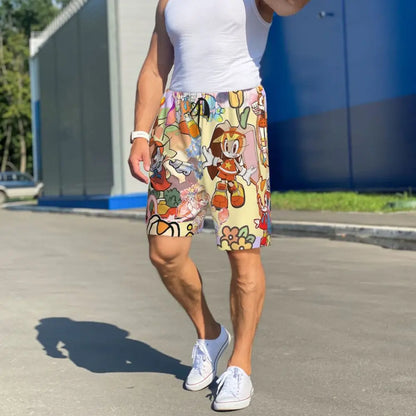 Pantalones cortos de pijama personalizados de Sonic the Hedgehog para hombre, para dormir y estar por casa