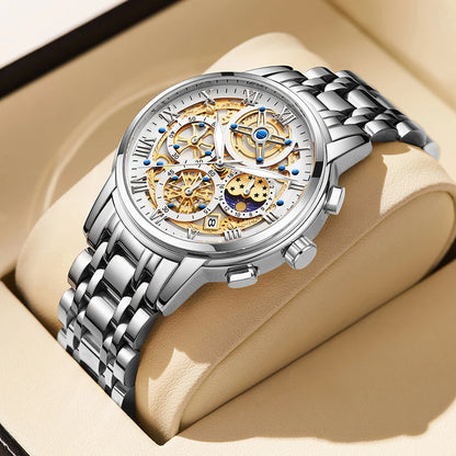 LIGE 2024 New Fashion Gold Women Watch Top Brand Luxury Waterproof Watches for Women Sport Quartz Chronograph Relogio Feminino
