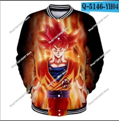 Uniforme da baseball streetwear Dragon Ball per uomo e donna, costume Son Goku per adulti, giacca primaverile e autunnale, cardigan, felpa, idea regalo