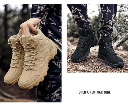 Upgraded Tactical Combat Training Boots Male Outdoors Camping Anti-wear Rapid Response Hiking Shoes Fishing Hunting Sneakers Men