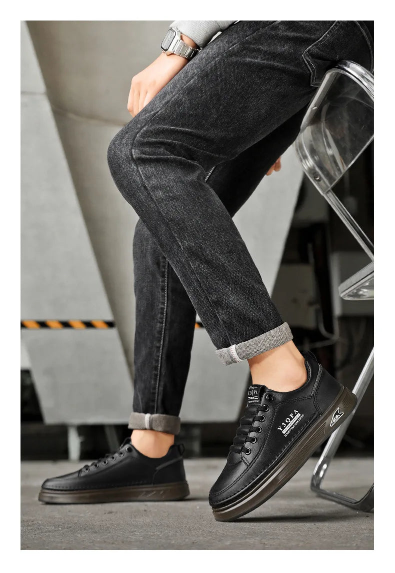 Men's summer fashionable casual driving shoes, sporty slip-on loafers, versatile comfortable breathable wear-resistant leather