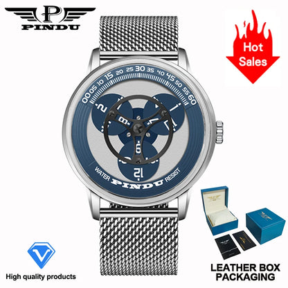 PINDU Design New Stainless Steel Mechanical Watch Men TOP-Luxury Sapphire Mirror Miyota 8215 Movement Waterproof Automatic Watch