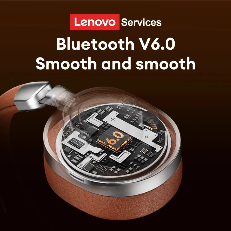 Lenovo LE602 Bluetooth 6.0 Over-Ear Headphones – HiFi Stereo ANC Wireless & Wired Gaming Headset with ENC HD Mic