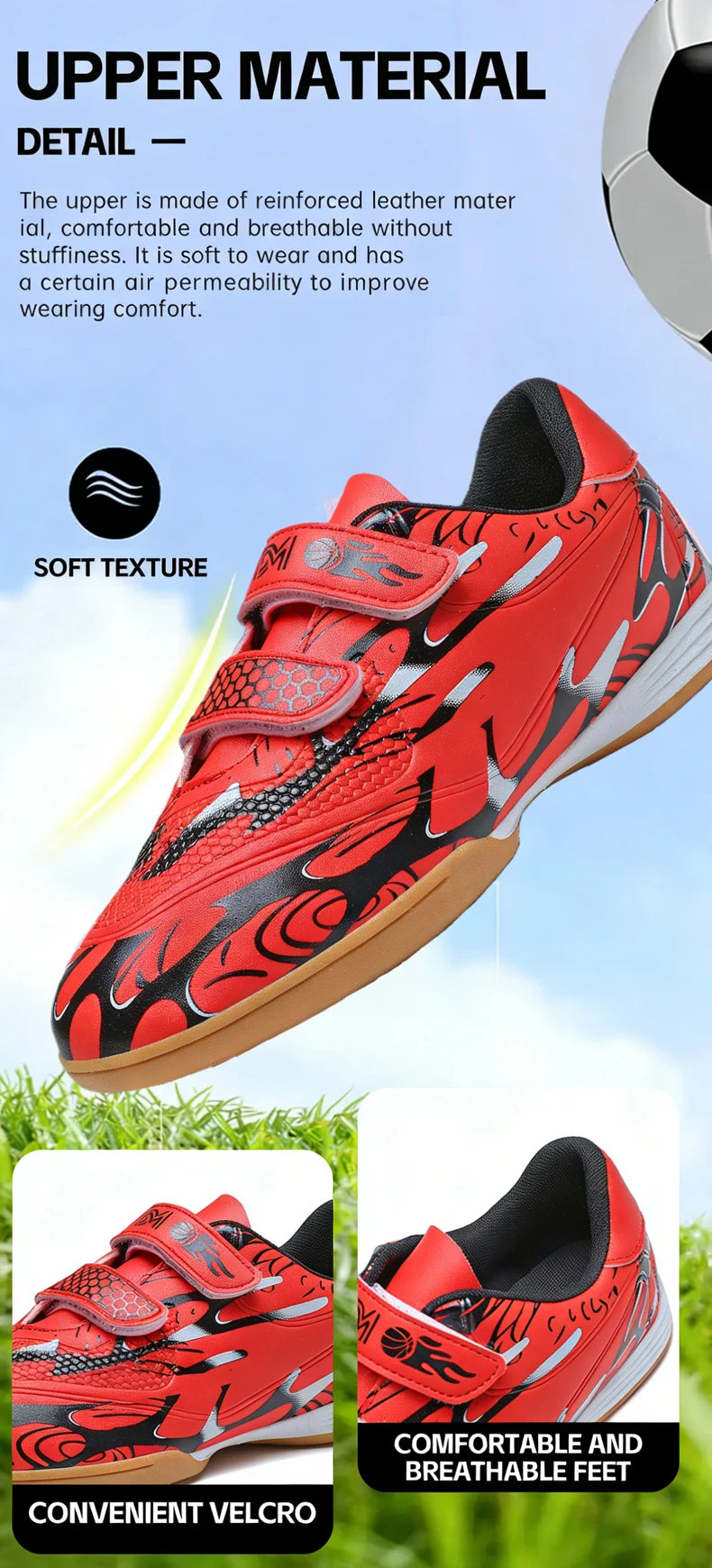 Scarpe da calcio per bambini, scarpini professionali da scuola, tacchetti per erba, allenamento sportivo, calzature outdoor e futsal per ragazzi, 28-38