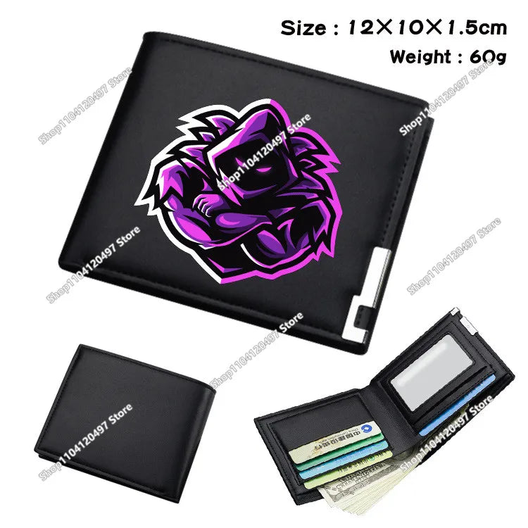 Fortnite Wallet Short Bifold Coin Bag Leather Photo Card Holder Student Wallets Boys Girls Cartoon Print Purses