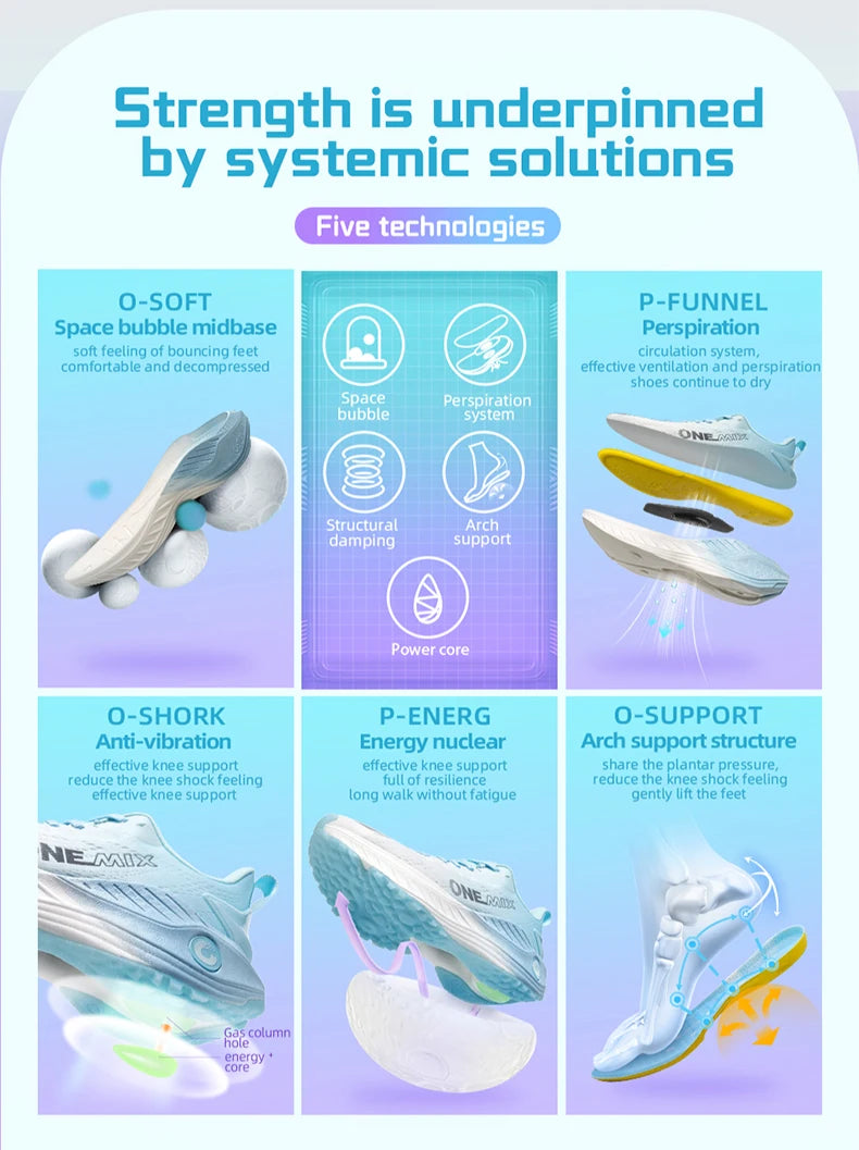ONEMIX Casual Running Shoes Breathable Summer Jogging Shoes Lightweight Men's and Women's Gym Shoes Outdoor Cushion Sports Shoes