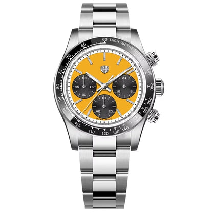 Ceasuri pentru bărbați Rolls Timi Panda – Cronograf cu cuarț, model de lux, sticlă de safir cu tratament antireflex, rezistent la apă, stil sportiv