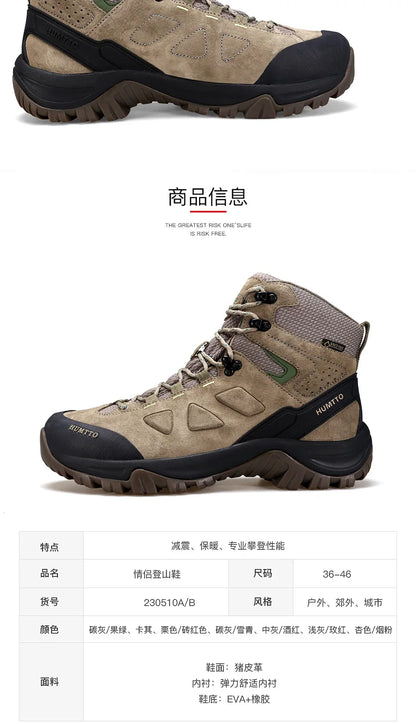 Zapatos de senderismo HUMTTO, botas de caza impermeables para hombre, botas tácticas de combate para desierto hasta el tobillo, botas de trekking para hombre y mujer, zapatillas cálidas de cuero