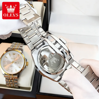 OLEVS Men's Watches Luxury Classic Fashion Fine Steel Original Brand Quartz Wristwatch for Man Waterproof Luminous Date reloj
