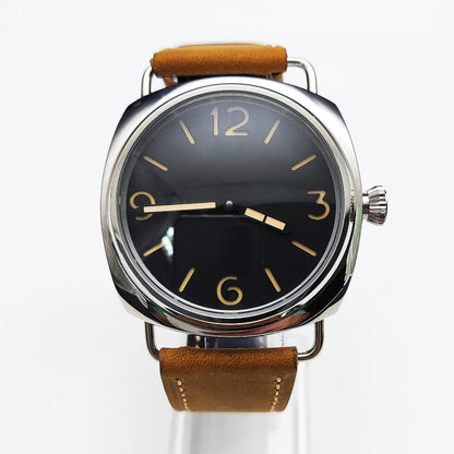 45mm Men's Vintage Pilot ST3600-1 Hand-Wound Mechanical Movement Luminous Sterile Dial Green Strap Men's Watch